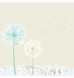 Vintage two dandelions vector image