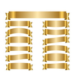 Ribbon gold banners set vector image
