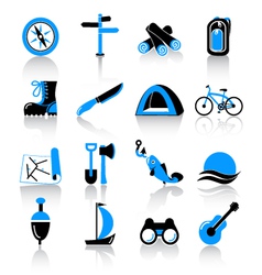 Camping icons vector image
