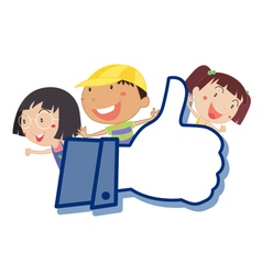 Cartoon Kids Like Thumb vector image
