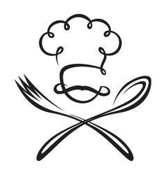 Chef hold wooden spoon Royalty Free Vector Image