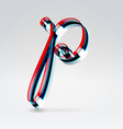 Fantasy plastic 3d glowing ribbon typeface vector image