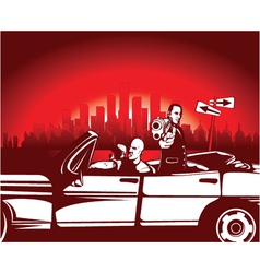 Urban background with gangsters vector image