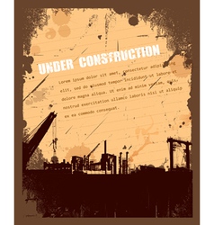 Vintage Grunge under construction retro background vector image
