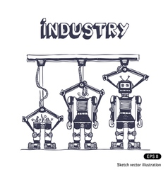 Factory is making robots vector image