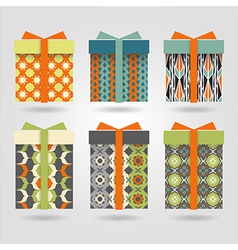 Set of colorful gift boxes vector image