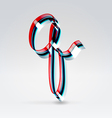 Fantasy plastic 3d glowing ribbon typeface vector image