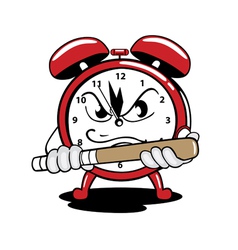 Alarm clock angry vector image