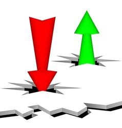 Arrows and cracks vector image