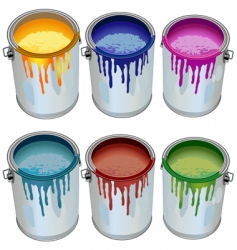 Tins with paint vector image