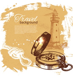 Travel vintage background vector image