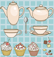 Tea set vector image