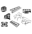 Outline sketch piano music icons Outline sketch piano music icons vector image