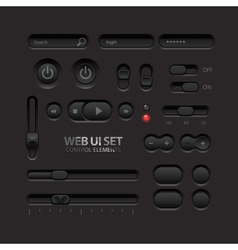 Dark Web UI Elements Buttons Switches bars vector image