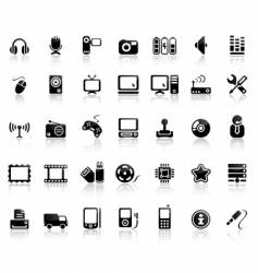 Video and audio icon set vector image