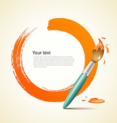 Paint brush orange background vector image