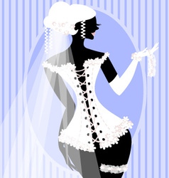 Bride in a corset vector image