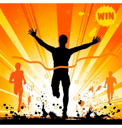 Silhouette runner vector image