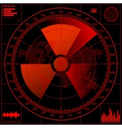 Radar screen with radioactive sign vector image