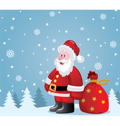 Santa claus with big sack vector image
