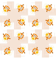 Seamless orange owl pattern for kids vector image