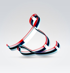 Fantasy plastic 3d glowing ribbon typeface vector image