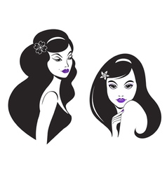 Beautiful woman icon vector image