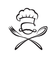 Chef hold wooden spoon Royalty Free Vector Image