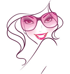 Women face sunglasses vector image