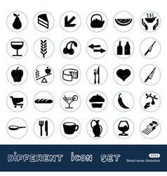 Food icons set vector image