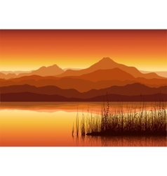 Mountains near lake vector image