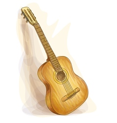 Guitar watercolor style vector image