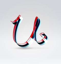 Fantasy plastic 3d glowing ribbon typeface vector image