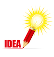 Pencil and light bulb vector image