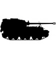 Self propelled artillery gun silhouette vector image