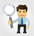 Business man with Magnifying Glass vector image
