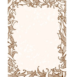Doodles frame with leaves vector image