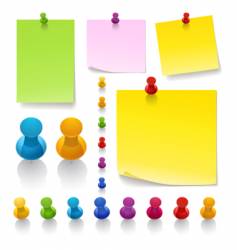 Thumb tack notes vector image