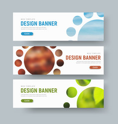 Set of white horizontal web banners with round Set of white horizontal web banners with round vector image