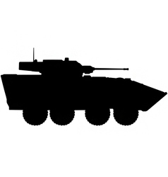 Armoured personnel carrier silhouette vector image