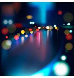 Blurred Defocused Lights of Heavy Traffic on a Wet vector image