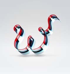 Fantasy plastic 3d glowing ribbon typeface vector image