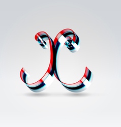 Fantasy plastic 3d glowing ribbon typeface vector image