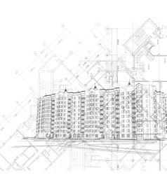 Architectural black and white background vector image