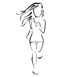 Running woman vector image