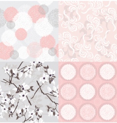 Set of seamless floral pattern vector image