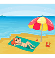 Girl sunbathing vector image