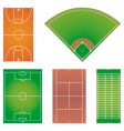 Five popular sport field layouts vector image