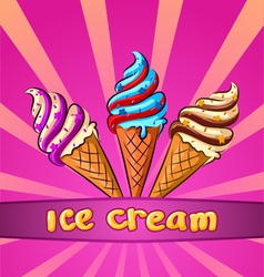 Set colorful ice cream vector image
