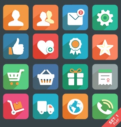 Universal Flat icons set for Web and Mobile App vector image